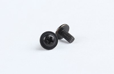 4.8级镀环保黑锌 十字槽圆头带介(带垫）螺钉 DIN967 